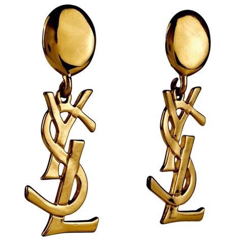 yves saint laurent earrings in sex and the city|Vintage YVES SAINT LAURENT Ysl Iconic Logo Drop Earrings .